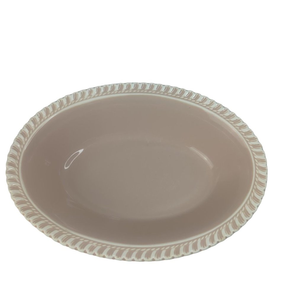 Vintage Harkerware Chesterton Pink Cocoa Oval Serving Bowl 9.5" x 7" READ